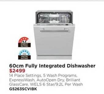 Bing Lee 60cm fully integrated dishwasher offer