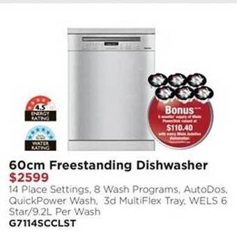 60cm freestanding dishwasher