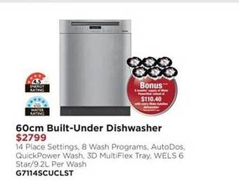 Bing Lee 60cm built-under dishwasher offer
