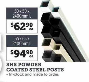 Stratco Shs powder coated steel posts offer