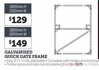 Stratco Galvanised quick gate frame offer