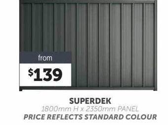 Stratco Superdek 1800mm h x 2350mm panel offer