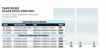 Take home glass pool fencing