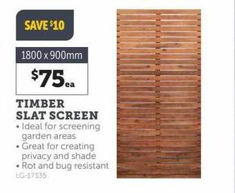 Stratco Timber slat screen offer