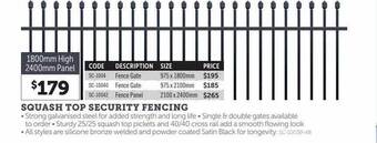 Stratco Squash top security fencing offer