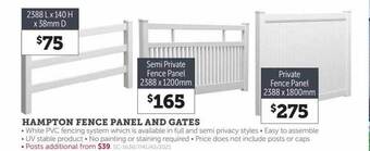 Stratco Hampton fence panel and gates offer