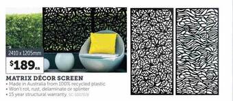 Stratco Matrix décor screen offer