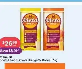 Metamucil smooth lemon lime or orange 114 dose