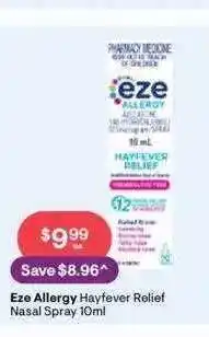 Eze allergy hayfever relief nasal spray 10ml