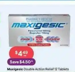 Discount Drug Stores Maxigesic double action relief 12 tablets offer