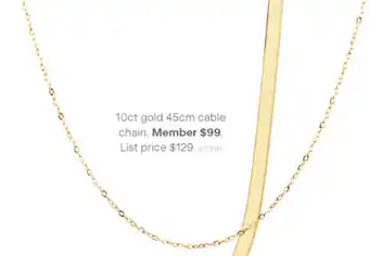 10ct Gold 45cm Cable Chain
