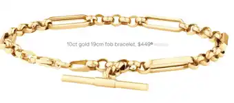 10ct Gold 19cm Fob Bracelet