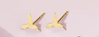 New 10ct Gold Hummingbird Stud Earrings