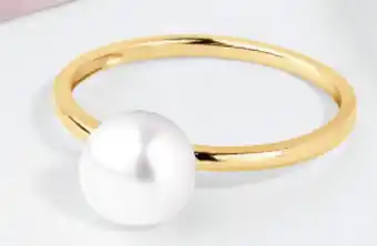 Cultured Freshwater Pearl & 10ct Gold Ring