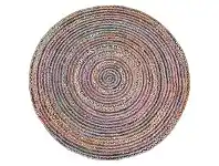 Jemond Handmade Hemp & Fabric Round Rug, 250cm