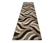 LivingStyles Lucasta Luxury Shaggy Runner Rug, 80x300cm, Brown offer