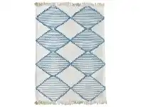 LivingStyles Flona Handwoven Textured Cotton Rug, 190x290cm, Aqua offer