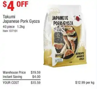 Costco Takumi Japanese Pork Gyoza 40 Piece 1.2kg offer