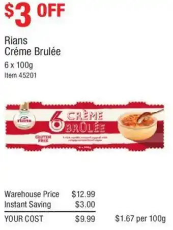 Rians Créme Brulée 6x100g