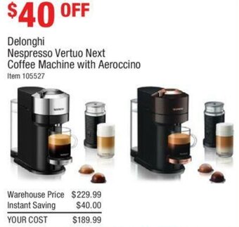 Delonghi Nespresso Vertuo Next Coffee Machine with Aeroccino