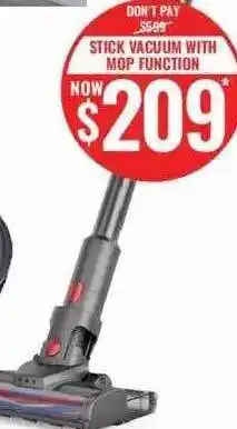 Stick vacuum with mop function