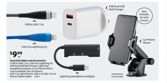 ALDI Assorted cables and accessories offer