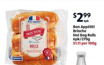ALDI Bon appétit! brioche hot dog rolls offer