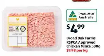 ALDI Broad oak farms rspca approved chicken mince offer