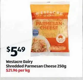 ALDI Westacre dairy shredded parmesan cheese offer