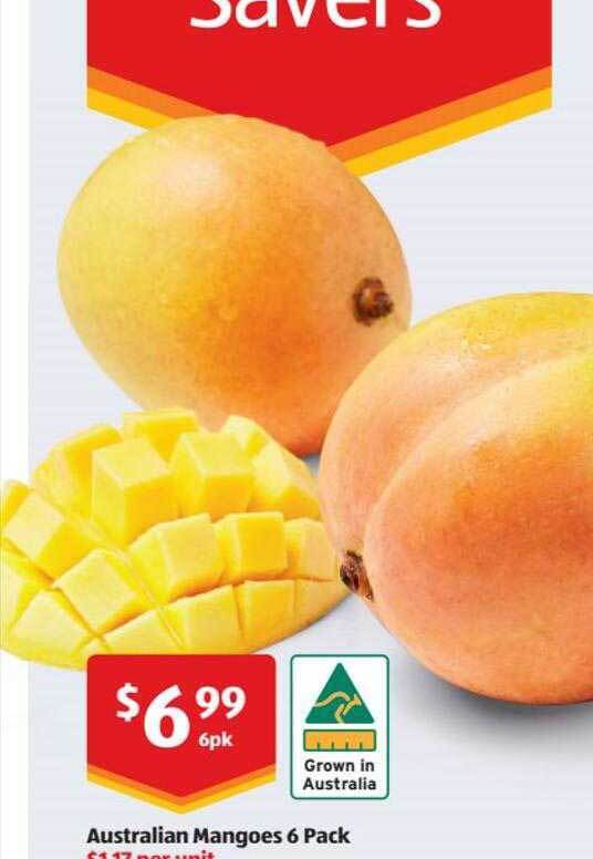 Australian mangoes 6 pack offer at ALDI