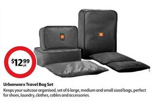 Coles Urbanworx travel bag set offer