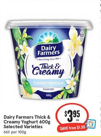 IGA Dairy farmers thick & creamy yoghurt offer