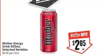 IGA Mother energy drink offer