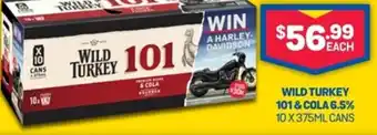 Bottlemart Wild Turkey 101 & Cola 6.5% 10x375ml offer