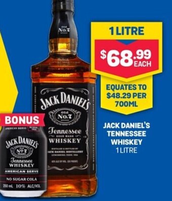 Jack Daniel's Tennessee Whiskey 1 Litre