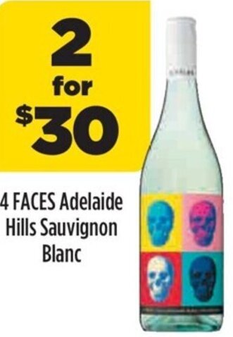 Liquorland 4 Faces Adelaide Hills Sauvignon Blanc offer