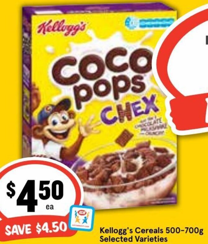 Kellogg's Cereals 500700 g offer at Ritchies