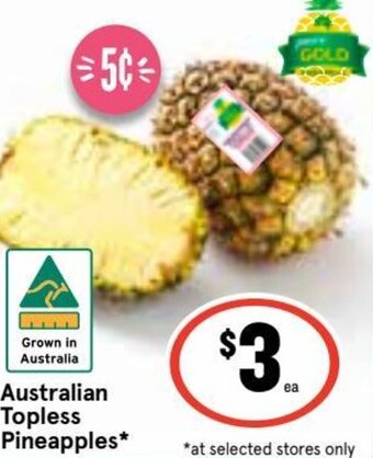 Ritchies Australian Topless Pineapples offer