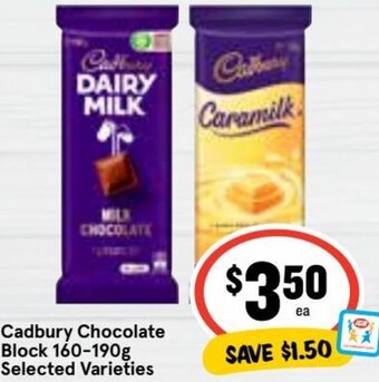 Ritchies Cadbury Chocolate Block 160-190g offer