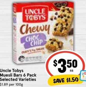 Ritchies Uncle Tobys Muesli Bars 6 Pack offer