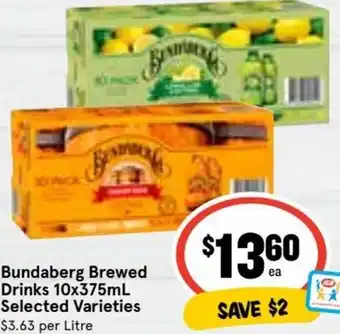 Ritchies Bundaberg Brewed Drinks 10x375ml offer
