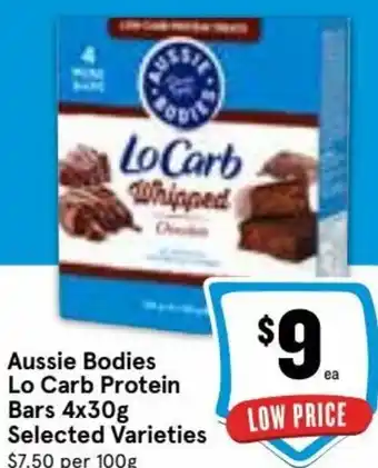 Aussie Bodies Lo Carb Protein Bars 4x30g