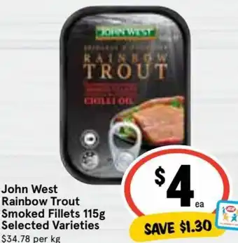 Ritchies John West Rainbow Trout Smoked Fillets 115 g offer