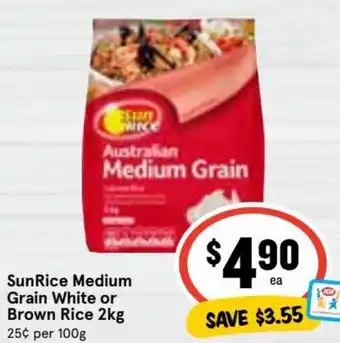 Ritchies SunRice Medium Grain White or Brown Rice 2kg offer