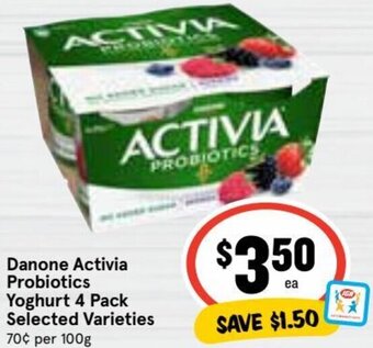 Danone Activia Probiotics Yoghurt 4 Pack