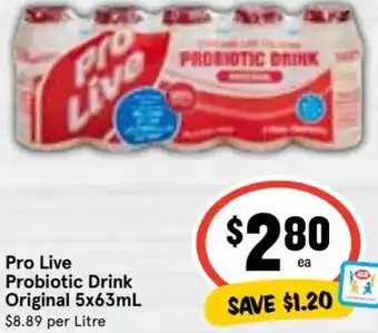 Ritchies Pro Live Probiotic Drink Original 5x63ml offer