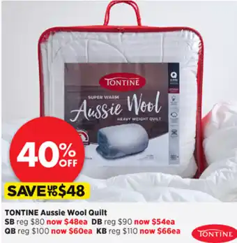 Spotlight Tontine Aussie Wool Quilt QB offer