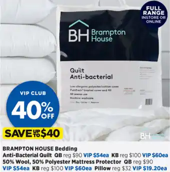 Spotlight Brampton House Bedding Anti-Bacterial Quilt QB offer