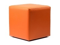 LivingStyles Durafurn Commercial Grade Vinyl Cube Ottoman, European Made, Orange offer