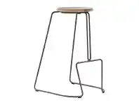 LivingStyles Morton Commercial Grade Timber & Steel Bar Stool, Natural / Gunmetal offer